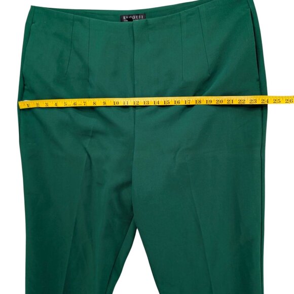 Eloquii Green Pants Women Flat Front Tapered Stretch Slacks Size 20 - Picture 9 of 11
